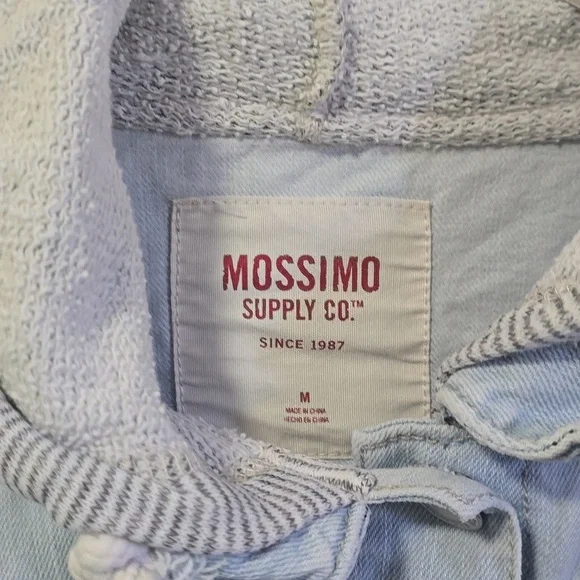 Light Blue Denim Jacket with Gray Sleeves - Picture 2 of 3